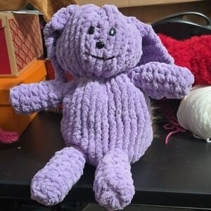 Knit Plush Purple Bunny Toy
